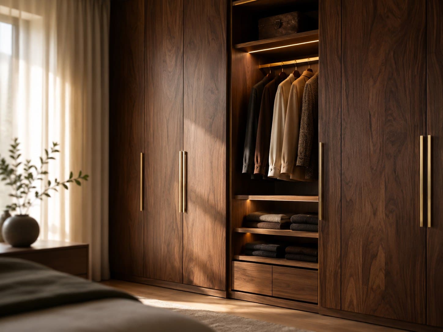 Built-in wardrobe with full-height doors